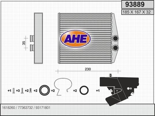 AHE 93889 - Теплообменник, отопление салона autosila-amz.com