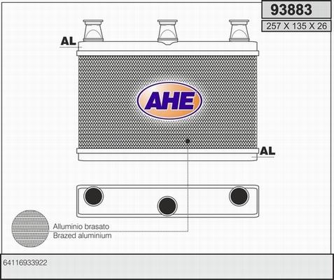 AHE 93883 - Теплообменник, отопление салона autosila-amz.com