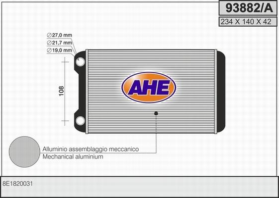 AHE 93882/A - Теплообменник, отопление салона autosila-amz.com