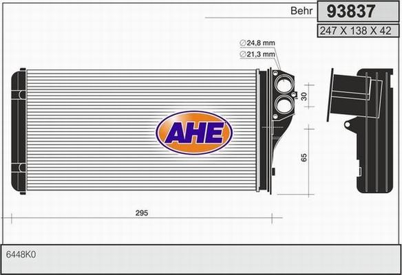 AHE 93837 - Теплообменник, отопление салона autosila-amz.com