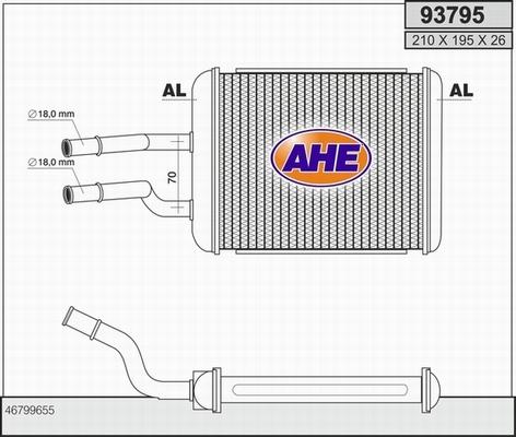 AHE 93795 - Теплообменник, отопление салона autosila-amz.com