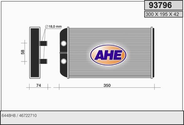 AHE 93796 - Теплообменник, отопление салона autosila-amz.com