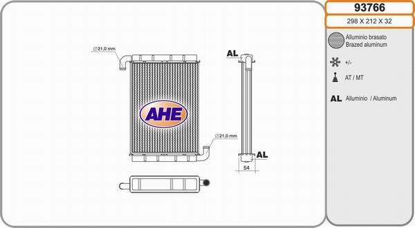 AHE 93766 - Теплообменник, отопление салона autosila-amz.com