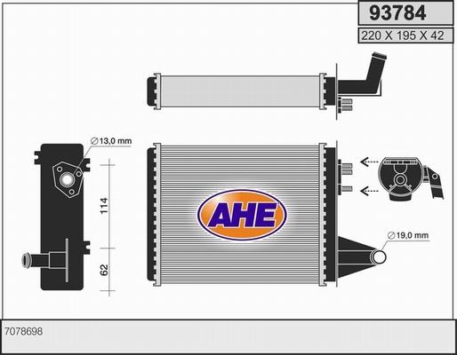 AHE 93784 - Теплообменник, отопление салона autosila-amz.com