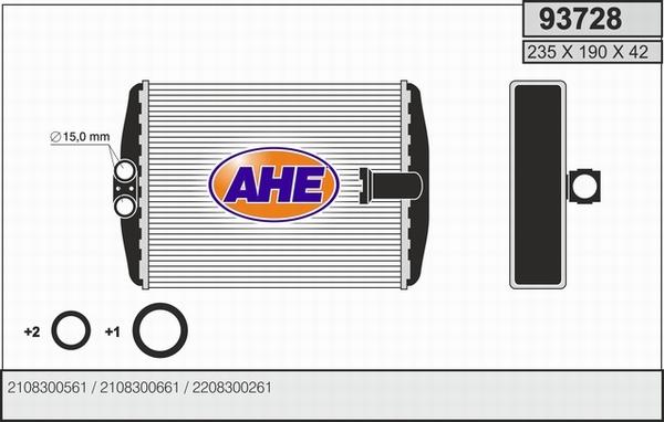 AHE 93728 - Теплообменник, отопление салона autosila-amz.com