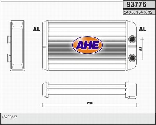 AHE 93776 - Теплообменник, отопление салона autosila-amz.com