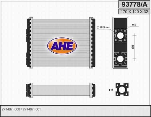 AHE 93778/A - Теплообменник, отопление салона autosila-amz.com