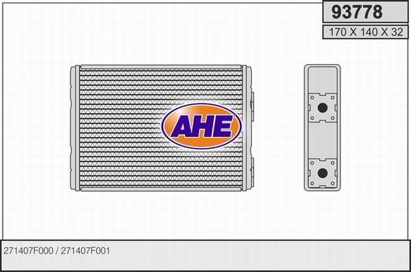 AHE 93778 - Теплообменник, отопление салона autosila-amz.com
