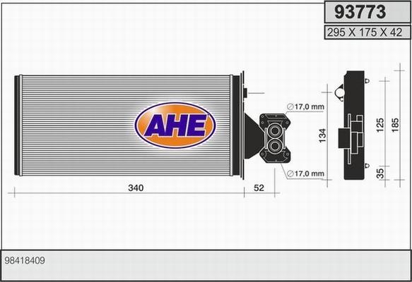 AHE 93773 - Теплообменник, отопление салона autosila-amz.com