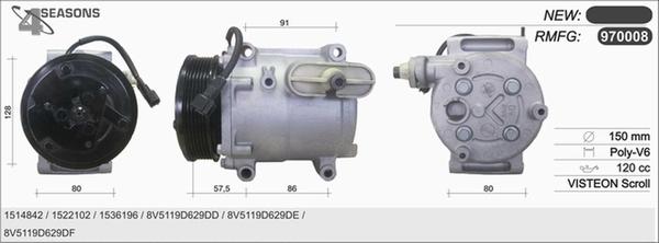 AHE 970008 - Компрессор кондиционера autosila-amz.com