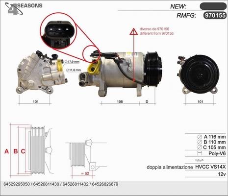 AHE 970155 - Компрессор кондиционера autosila-amz.com