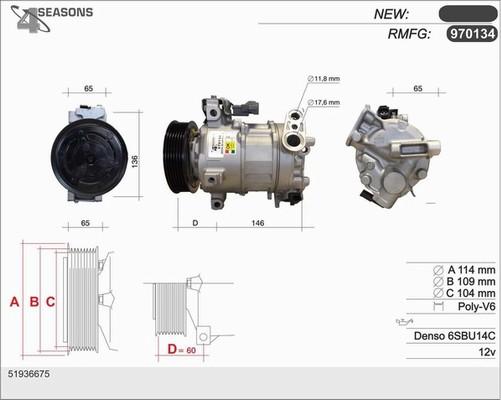 AHE 970134 - Компрессор кондиционера autosila-amz.com