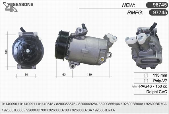 AHE 97745 - Компрессор кондиционера autosila-amz.com