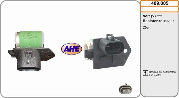 AHE 409.005 - Дополнительный резистор, электромотор - вентилятор радиатора autosila-amz.com