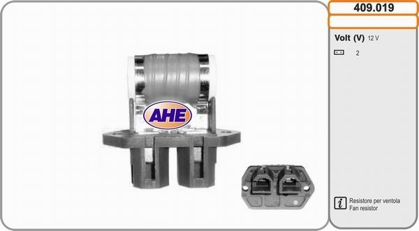 AHE 409.019 - Дополнительный резистор, электромотор - вентилятор радиатора autosila-amz.com
