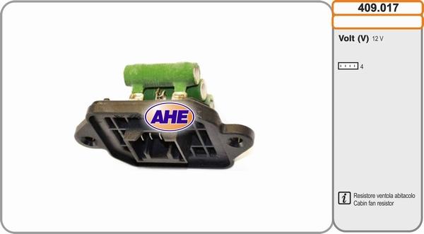 AHE 409.017 - Дополнительный резистор, электромотор - вентилятор радиатора autosila-amz.com