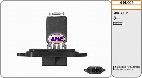 AHE 414.001 - Дополнительный резистор, электромотор - вентилятор радиатора autosila-amz.com