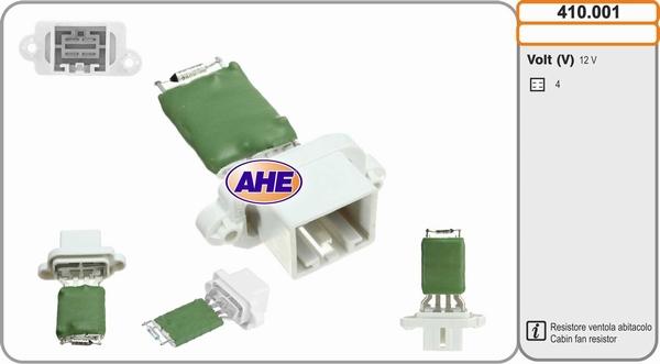 AHE 410.001 - Дополнительный резистор, электромотор - вентилятор радиатора autosila-amz.com