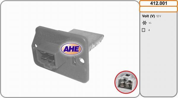 AHE 412.001 - Дополнительный резистор, электромотор - вентилятор радиатора autosila-amz.com