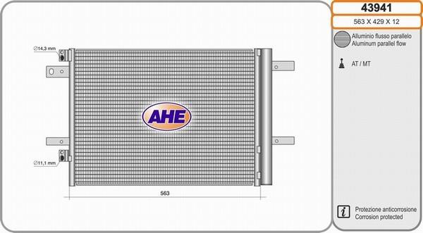 AHE 43941 - Конденсатор кондиционера autosila-amz.com