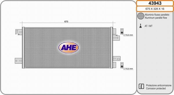 AHE 43943 - Конденсатор кондиционера autosila-amz.com