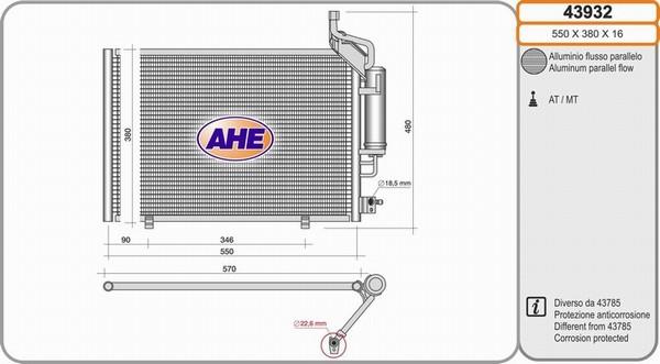 AHE 43932 - Конденсатор кондиционера autosila-amz.com