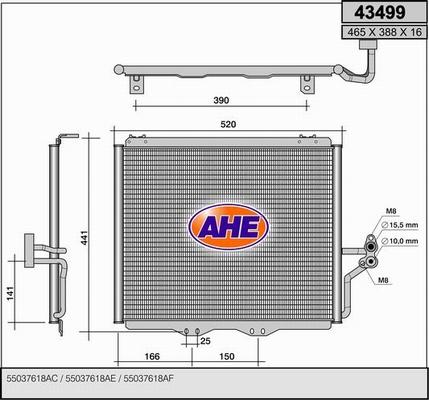 AHE 43499 - Конденсатор кондиционера autosila-amz.com
