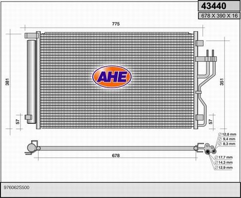 AHE 43440 - Конденсатор кондиционера autosila-amz.com