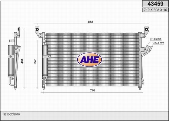 AHE 43459 - Конденсатор кондиционера autosila-amz.com