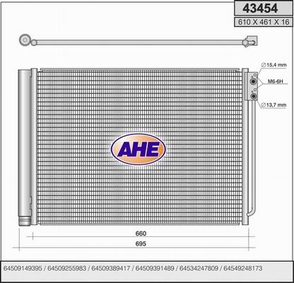 AHE 43454 - Конденсатор кондиционера autosila-amz.com