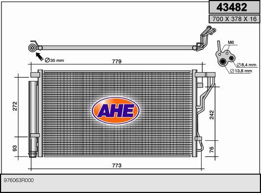 AHE 43482 - Конденсатор кондиционера autosila-amz.com