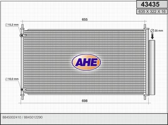 AHE 43435 - Конденсатор кондиционера autosila-amz.com