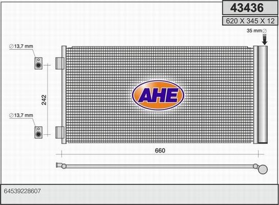 AHE 43436 - Конденсатор кондиционера autosila-amz.com