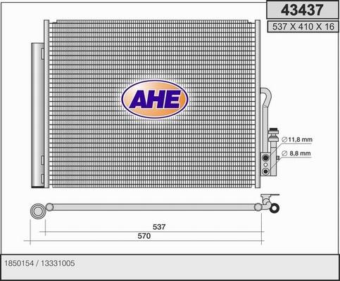 AHE 43437 - Конденсатор кондиционера autosila-amz.com