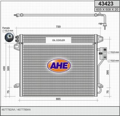 AHE 43423 - Конденсатор кондиционера autosila-amz.com