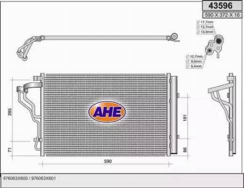 AHE 43596 - Конденсатор кондиционера autosila-amz.com