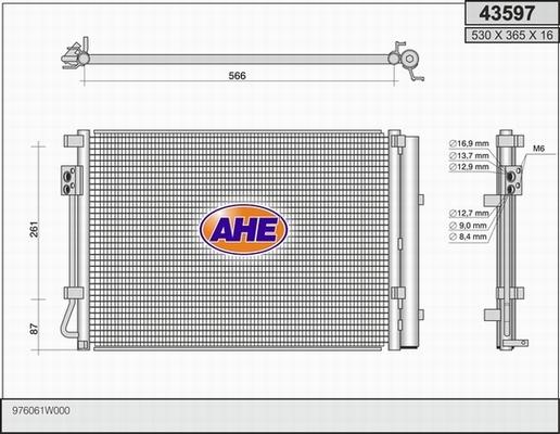 AHE 43597 - Конденсатор кондиционера autosila-amz.com