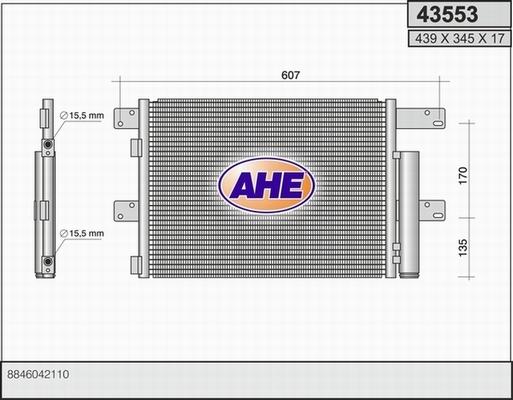 AHE 43553 - Конденсатор кондиционера autosila-amz.com