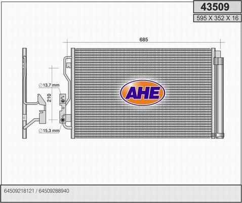 AHE 43509 - Конденсатор кондиционера autosila-amz.com