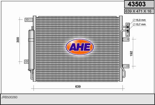 AHE 43503 - Конденсатор кондиционера autosila-amz.com