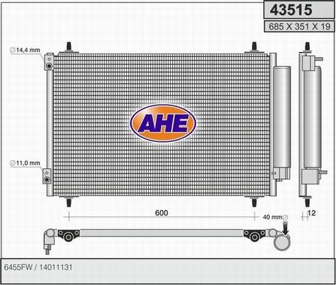 AHE 43515 - Конденсатор кондиционера autosila-amz.com