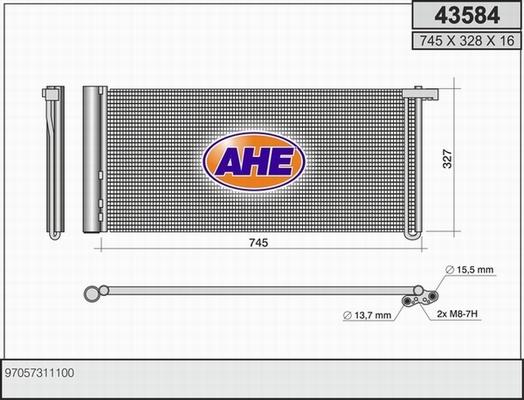 AHE 43584 - Конденсатор кондиционера autosila-amz.com