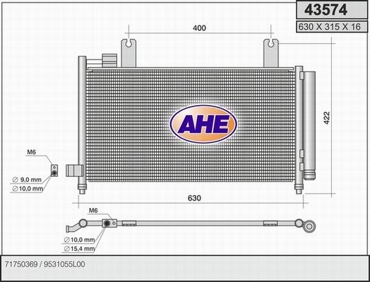 AHE 43574 - Конденсатор кондиционера autosila-amz.com