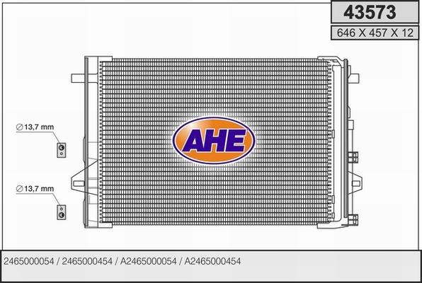 AHE 43573 - Конденсатор кондиционера autosila-amz.com