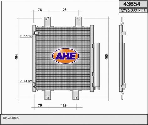 AHE 43654 - Конденсатор кондиционера autosila-amz.com