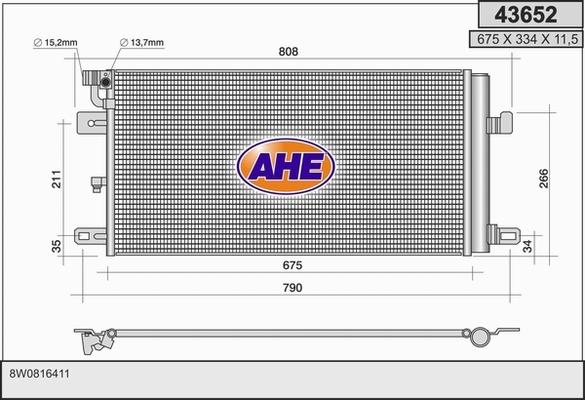 AHE 43652 - Конденсатор кондиционера autosila-amz.com