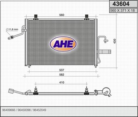 AHE 43604 - Конденсатор кондиционера autosila-amz.com