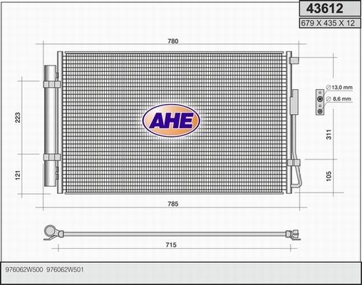 AHE 43612 - Конденсатор кондиционера autosila-amz.com