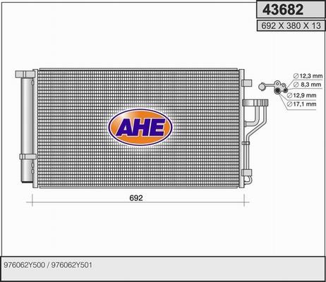 AHE 43682 - Конденсатор кондиционера autosila-amz.com