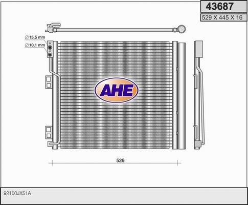 AHE 43687 - Конденсатор кондиционера autosila-amz.com